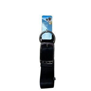 Vibrant Life Solid Nylon Dog Collar With Metal Clasp, Black, Large 4.4 CM